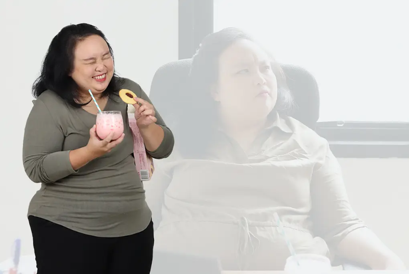 อ้วน ลงพุง ผู้หญิง-กินของจุกจิก
